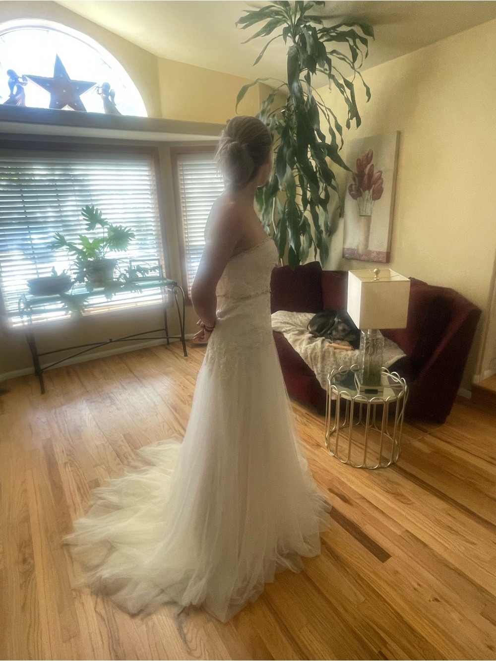 Brand new Melissa, Sweet design hand beaded off-white strapless, bridal gown